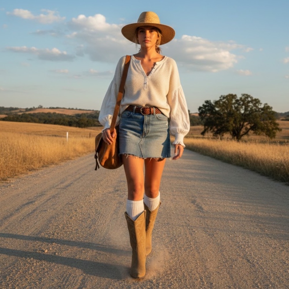 Tan Suede Cowboy Boots